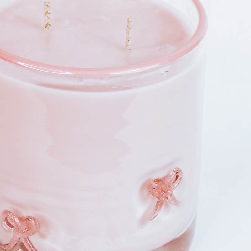 Icon Glass Soy Candle - Pink Bows