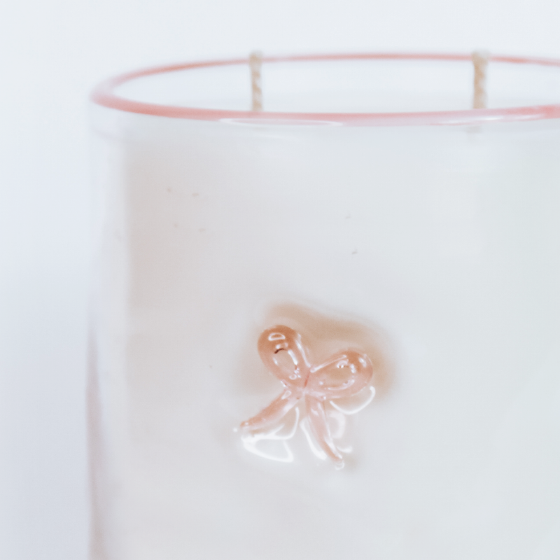 Icon Glass Soy Candle - Pink Bows